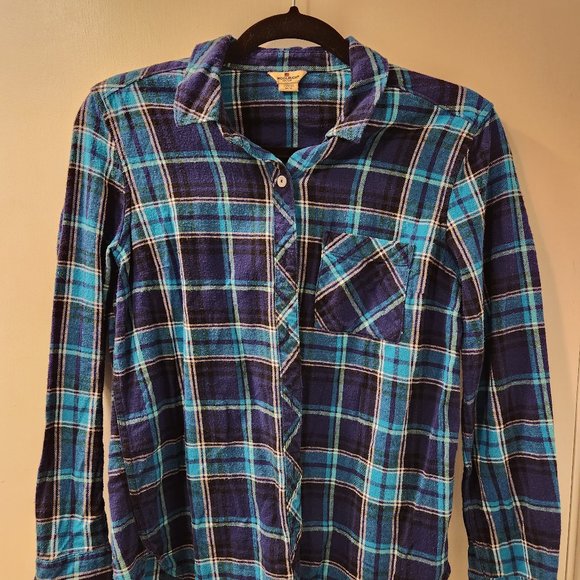Woolrich Tops - Woolrich Womens Medium Plaid Flannel Long Sleeve Button Down Shirt Blue Teal